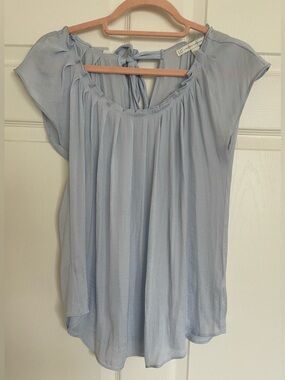 LC Lauren Conrad Light Blue Cap Sleeve Tie-Back Top